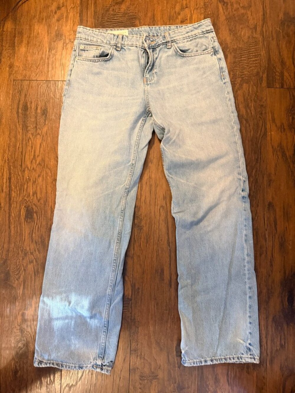 Zara High Rise Vintage Straight Jeans Light Wash Size 8